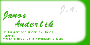 janos anderlik business card